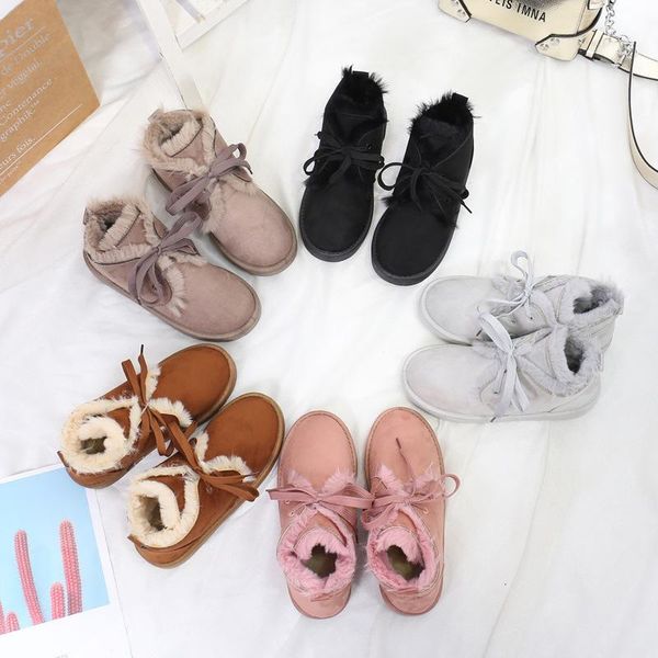 women snow boots flat lace up winter keep warm ladies shoes 2020 new flock fur women's suede non-slip ankle female zapatos mujer, Black
women snow boots flat lace up winter keep warm ladies shoes 2020 new flock fur women's suede non-slip ankle female zapatos mujer, Black