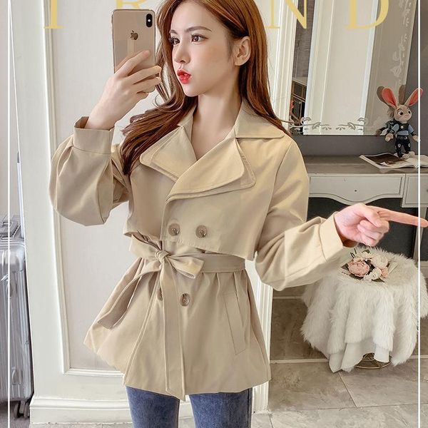 british coat women's korean style 2020 early autumn new popular temperament small short windbreaker, Tan;black
british coat women's korean style 2020 early autumn new popular temperament small short windbreaker, Tan;black
