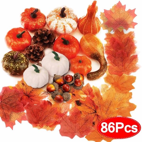 86pcs artificial pumpkins autumn halloween decoration set, for fall thanksgiving, halloween, christmas
86pcs artificial pumpkins autumn halloween decoration set, for fall thanksgiving, halloween, christmas