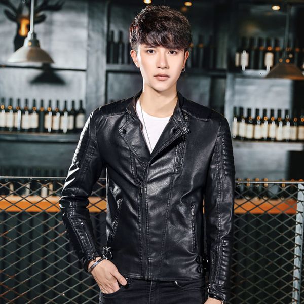 warm pu leather motorcycle jacket leather coat korean slim mens casual clothing factory wholesale winter jackets, Black
warm pu leather motorcycle jacket leather coat korean slim mens casual clothing factory wholesale winter jackets, Black