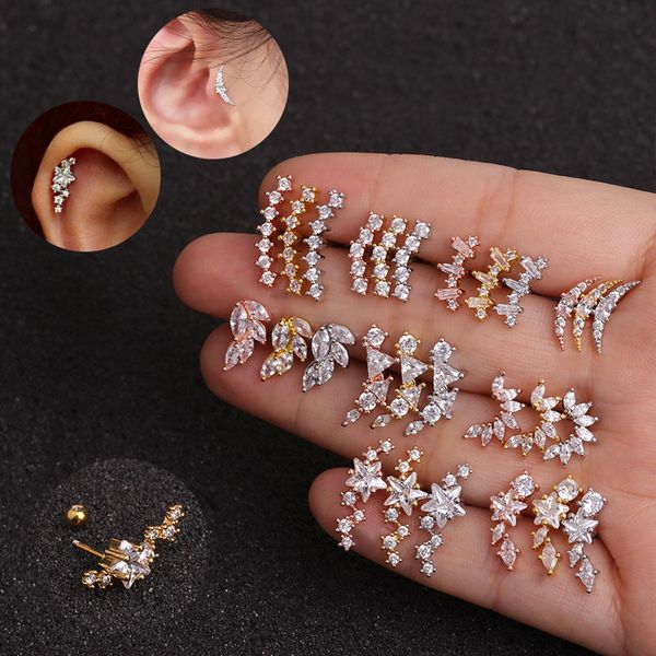 1pc fashion cz studs cartilage for women stainless steel zircon leaf small stud earring ear piercing jewelry gifts
1pc fashion cz studs cartilage for women stainless steel zircon leaf small stud earring ear piercing jewelry gifts