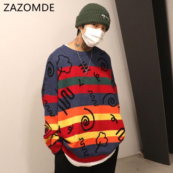 men's sweaters color block striped graffiti pullover sweater oversize men and women round neck hip hop knit streetwear baggy, White;black
men's sweaters color block striped graffiti pullover sweater oversize men and women round neck hip hop knit streetwear baggy, White;black