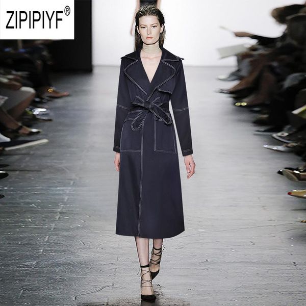 2020 autumn fashion women trenches bow bandage design long sleeve turn down neck long trenches pockets dark blue z2605, Tan;black
2020 autumn fashion women trenches bow bandage design long sleeve turn down neck long trenches pockets dark blue z2605, Tan;black