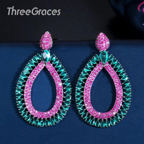 dangle & chandelier threegraces fuchsia blue big pear shape earrings full pave cubic zirconia crystal trendy costume party jewelry er427, Silver
dangle & chandelier threegraces fuchsia blue big pear shape earrings full pave cubic zirconia crystal trendy costume party jewelry er427, Silver