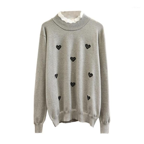 oversize women sweater autumn/winter jumper mock neck love embroidery pullover knitted undershirt fashion casual loose 20201, White;black 
oversize women sweater autumn/winter jumper mock neck love embroidery pullover knitted undershirt fashion casual loose 20201, White;black