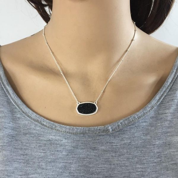 pendant necklaces oval style druzy drusy hexagon resin collar fashion brand women jewelry party wedding dating gift, Silver
pendant necklaces oval style druzy drusy hexagon resin collar fashion brand women jewelry party wedding dating gift, Silver