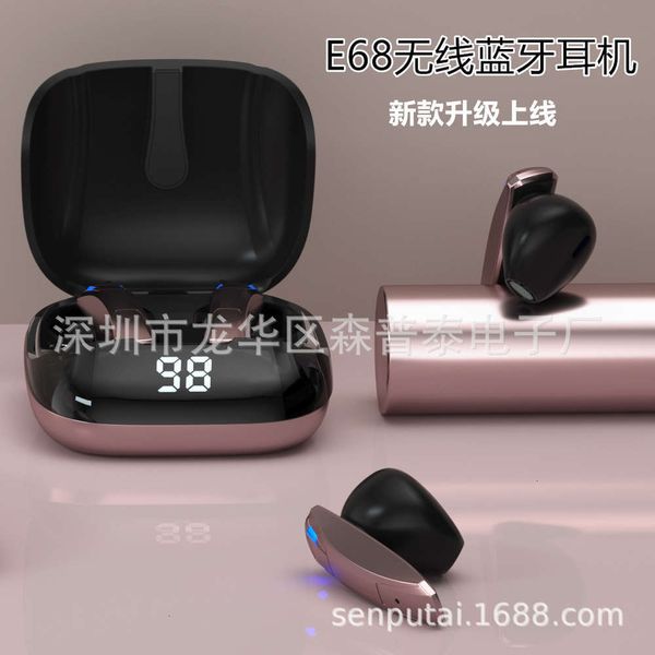5.0 new e68 wirels bluetooth headset earplug sports in ear game headset