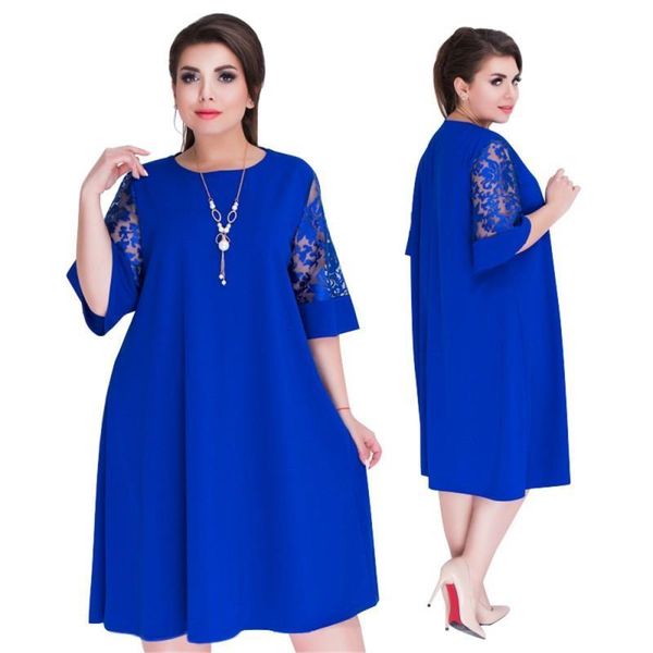 summer women dress plus size lace transparent sleeve loose half sleeve dress fashion elegant lady party dress vestidos 5xl, Black;gray
summer women dress plus size lace transparent sleeve loose half sleeve dress fashion elegant lady party dress vestidos 5xl, Black;gray
