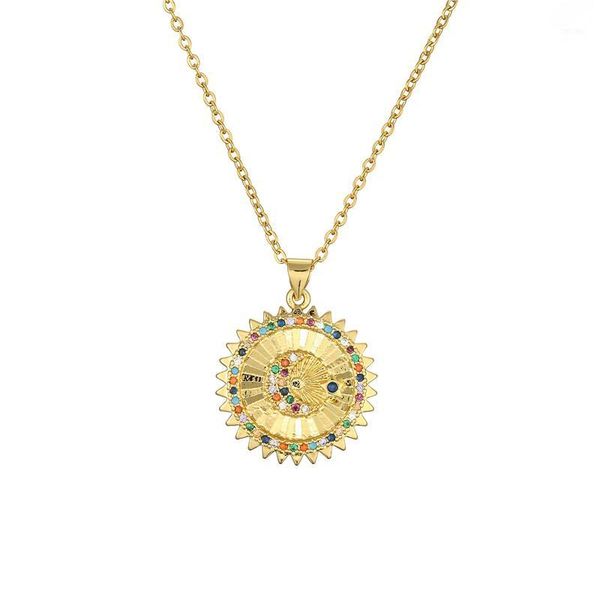 bohemian style vintage gold color moon pendant necklace fashion colourful cz coin necklace women party jewelry christmas gift1, Silver
bohemian style vintage gold color moon pendant necklace fashion colourful cz coin necklace women party jewelry christmas gift1, Silver
