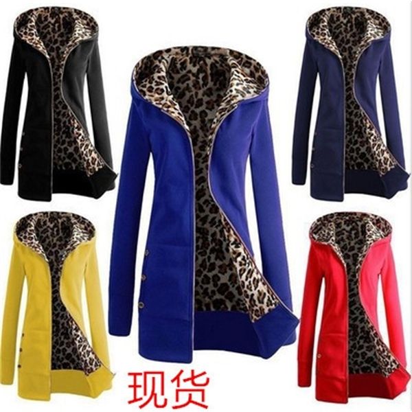 autumn and winter new style hooded and thickened leopard print sweater plush oversized outerwear for women, Black
autumn and winter new style hooded and thickened leopard print sweater plush oversized outerwear for women, Black