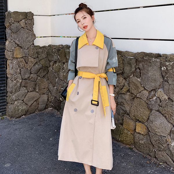 windbreaker female contrast color stitching double-breasted long 2020 spring autumn loose casual over knee trench women coat a43 1031, Tan;black
windbreaker female contrast color stitching double-breasted long 2020 spring autumn loose casual over knee trench women coat a43 1031, Tan;black