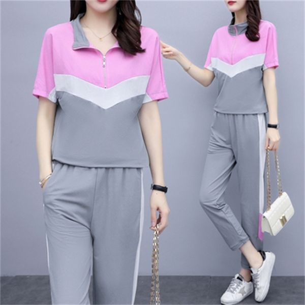 women's case plus size suits and contrast sets -joint pullovers of two pieces summer tracksuit xf18, White
women's case plus size suits and contrast sets -joint pullovers of two pieces summer tracksuit xf18, White