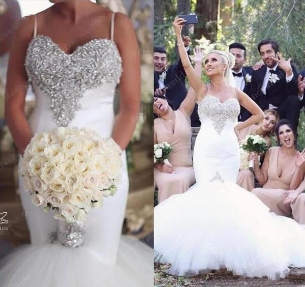gorgeous spaghetti beaded tulle bridal dresses 2021 noble sweep train wedding gowns arabic crystals mermaid wedding dresses, White
gorgeous spaghetti beaded tulle bridal dresses 2021 noble sweep train wedding gowns arabic crystals mermaid wedding dresses, White