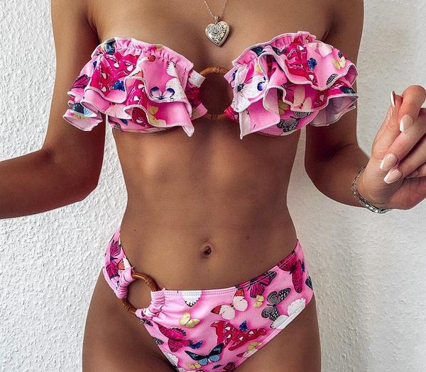 butterfly print bikini high waisted swimsuit bandeau bikini thong swimwear 2 pieces 2020 bathing suits women, White;black
butterfly print bikini high waisted swimsuit bandeau bikini thong swimwear 2 pieces 2020 bathing suits women, White;black