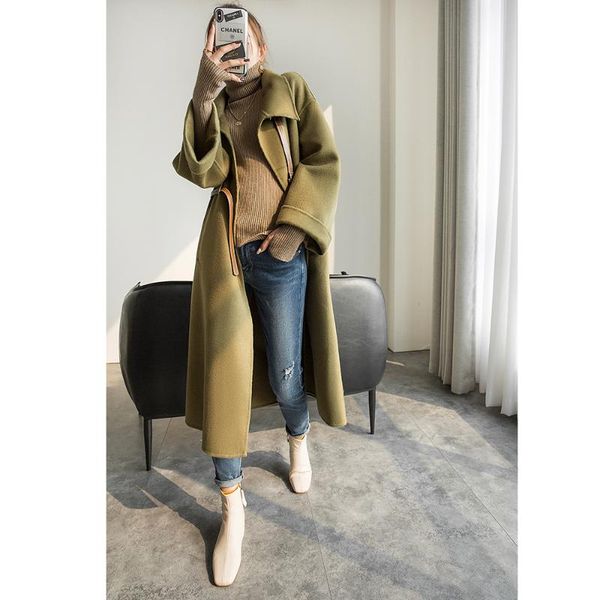 cultivate belt double long wool coat, coat lapel pure color cloth # zg050607-04, Black
cultivate belt double long wool coat, coat lapel pure color cloth # zg050607-04, Black