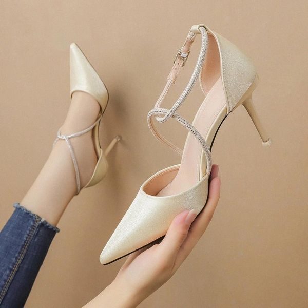 2020 spring crystal buckle women's wedding shoes show thin pointed toe women pumps solid silk shallow fashion high heels #oy9h, Black
2020 spring crystal buckle women's wedding shoes show thin pointed toe women pumps solid silk shallow fashion high heels #oy9h, Black