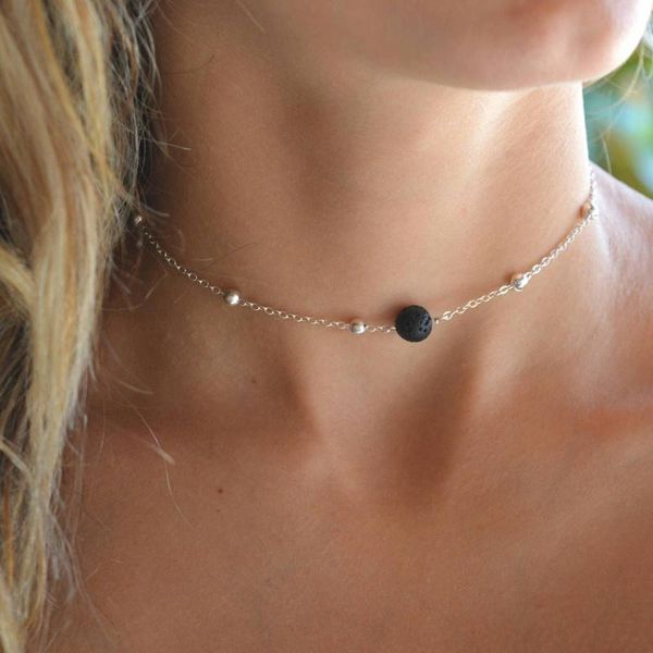 black volcanic rock choker necklace, oil diffuser, simple lava stone necklace jewelry gifts for women girls, Golden;silver
black volcanic rock choker necklace, oil diffuser, simple lava stone necklace jewelry gifts for women girls, Golden;silver