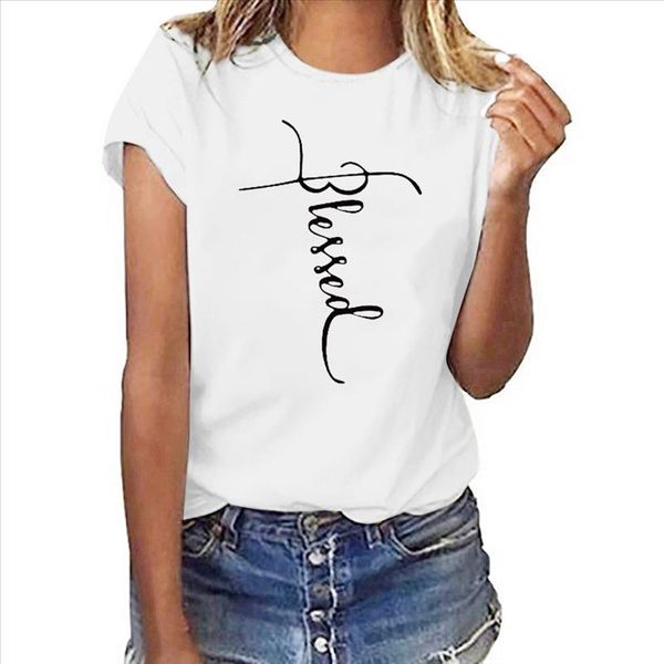 hillbilly blessed letter print women summer fashion t shirt short sleeve round neck tees playeras mujer de moda 2021, White
hillbilly blessed letter print women summer fashion t shirt short sleeve round neck tees playeras mujer de moda 2021, White