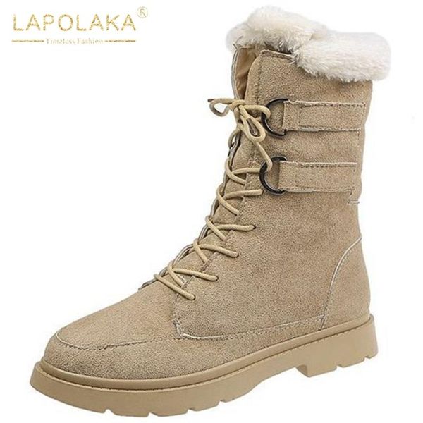 boots lapolaka 2021 arrivals warm plush winter booties female waterproof non slip square heels lace-up solid shoes woman, Black
boots lapolaka 2021 arrivals warm plush winter booties female waterproof non slip square heels lace-up solid shoes woman, Black