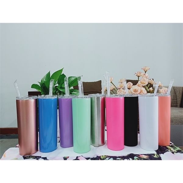 20oz skinny tumbler stainless steel vacuum insulated straight cup beer coffee mugs glasses with lids and straws a05
20oz skinny tumbler stainless steel vacuum insulated straight cup beer coffee mugs glasses with lids and straws a05