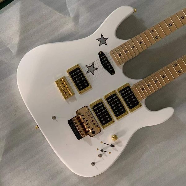 transportation, double-headed electric guitar, white body gold accessories, maple fingerboard, guitar can be customized acc
transportation, double-headed electric guitar, white body gold accessories, maple fingerboard, guitar can be customized acc