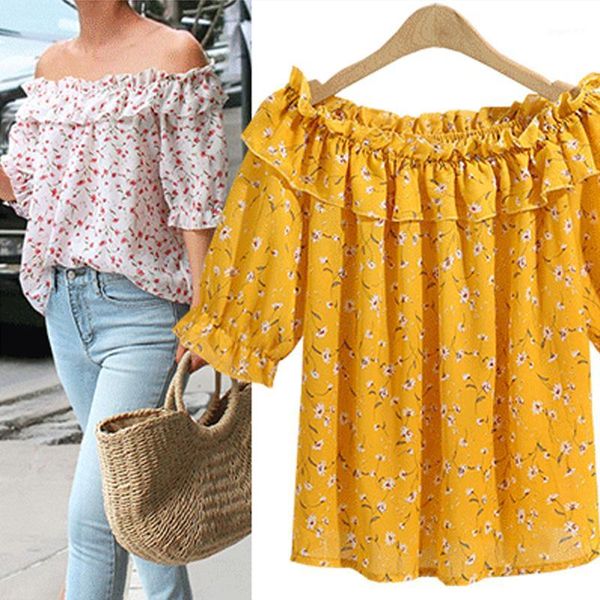 europe and united states new large size summer floral print chiffon blouse off shoulder women shirt loose casual 1, White
europe and united states new large size summer floral print chiffon blouse off shoulder women shirt loose casual 1, White
