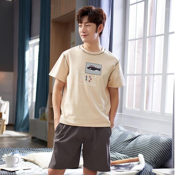 casual 100% cotton pajamas sets for men summer short sleeve sleepwear male pyjama homewear pijama hombre lounge clothe1, Black;brown
casual 100% cotton pajamas sets for men summer short sleeve sleepwear male pyjama homewear pijama hombre lounge clothe1, Black;brown