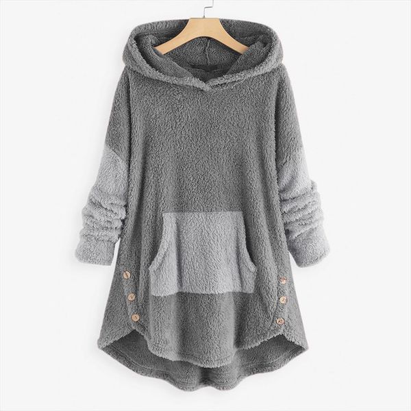 winter warm 5xl plus size women fleece patchwork plush button hem plus size pockets hoodie sweatshirt blouse, Black
winter warm 5xl plus size women fleece patchwork plush button hem plus size pockets hoodie sweatshirt blouse, Black