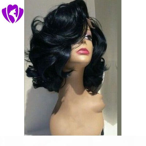 body wave bob cut synthetic lace front wigs with bangs for black women short wavy women's hair wigs natural heat resistant black brown
body wave bob cut synthetic lace front wigs with bangs for black women short wavy women's hair wigs natural heat resistant black brown