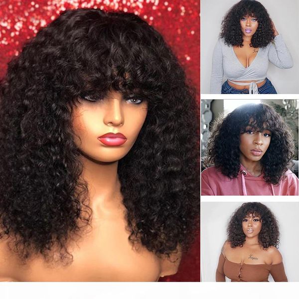360 lace frontal brizilian short curly wig full lace human hair wigs with bangs 180 density glueless lace front fringe wigs for women, Black
360 lace frontal brizilian short curly wig full lace human hair wigs with bangs 180 density glueless lace front fringe wigs for women, Black