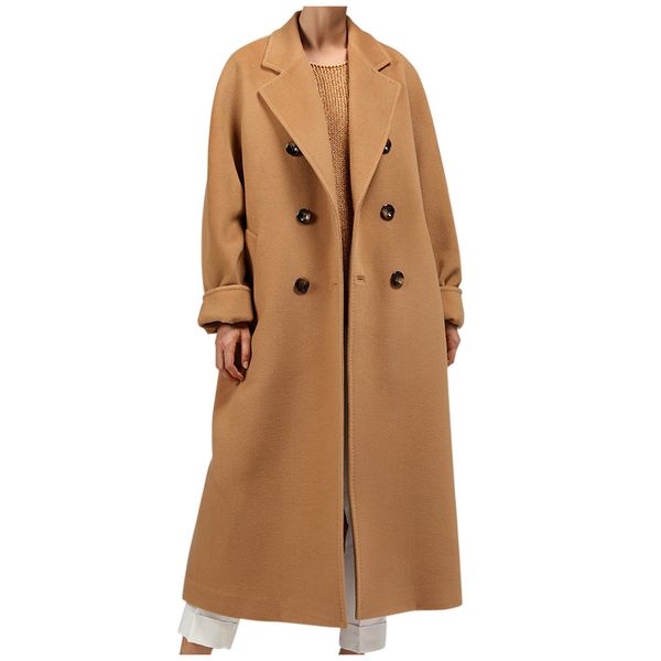 cotton jacket with female buttons, long ventag office coat, smooth, big, windproof, autumn and winter, 2020, Tan;black
cotton jacket with female buttons, long ventag office coat, smooth, big, windproof, autumn and winter, 2020, Tan;black
