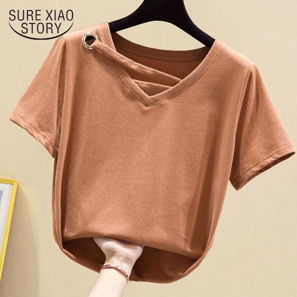 women's blouses & shirts 2021 summer korean style v-neck solid loose pullover lady clothing cotton short sleeve blouse women 9481, White
women's blouses & shirts 2021 summer korean style v-neck solid loose pullover lady clothing cotton short sleeve blouse women 9481, White