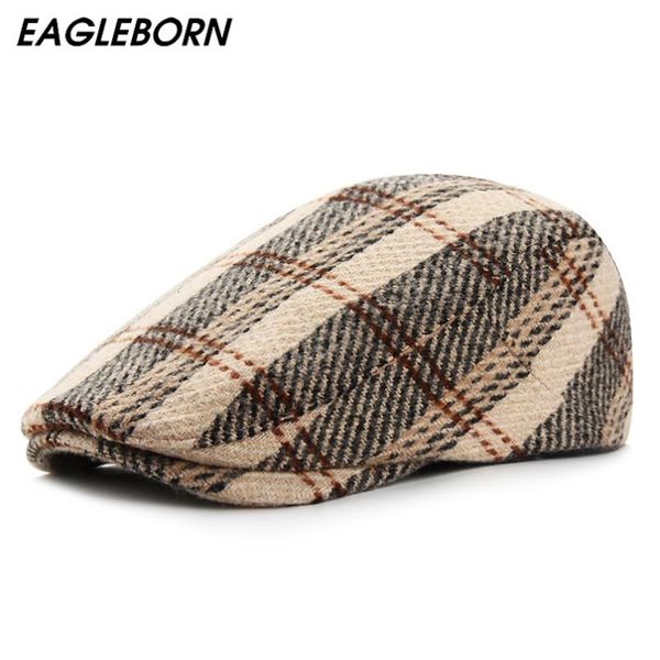 berets winter woolen beret men british classic retro plaid women fashion hat young artists painter lattice, Blue;gray
berets winter woolen beret men british classic retro plaid women fashion hat young artists painter lattice, Blue;gray