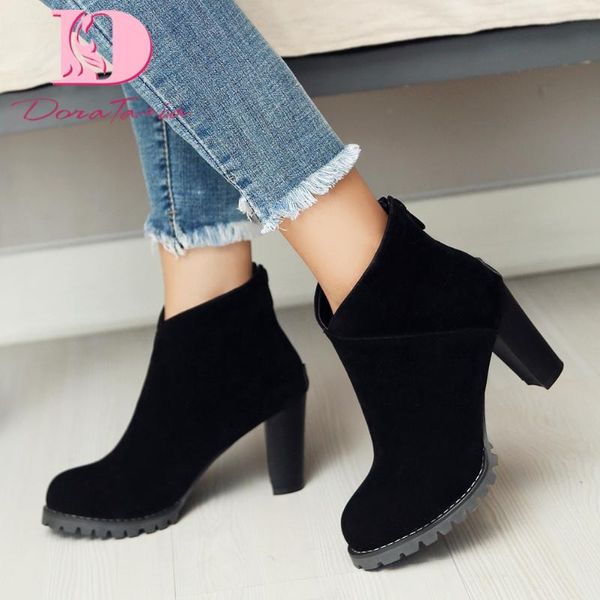 doratasia large size 32-43 new ladies chthick high heels ankle boots round toe zip solid boots women 2020 concise woman shoes, Black
doratasia large size 32-43 new ladies chthick high heels ankle boots round toe zip solid boots women 2020 concise woman shoes, Black