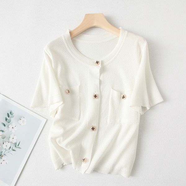 korean women's clothing 2020 summer new round t-shirt neck double pocket short sleeve cardigan t-shirt for women f2611 cisji, White;black
korean women's clothing 2020 summer new round t-shirt neck double pocket short sleeve cardigan t-shirt for women f2611 cisji, White;black
