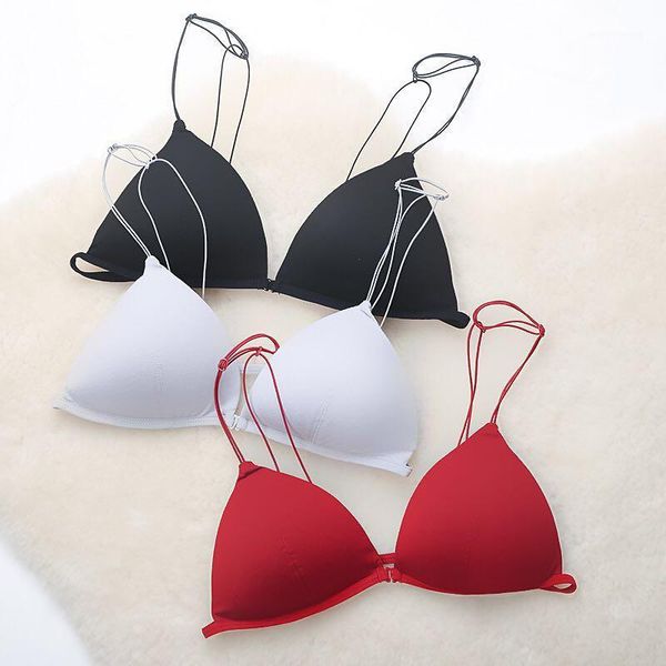 french bra without underwire set triangle cup bra invisible thin shoulder strap linen pad women's underwear1, Red;black
french bra without underwire set triangle cup bra invisible thin shoulder strap linen pad women's underwear1, Red;black