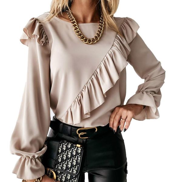 women's blouses & shirts hirigin spring autumn ruffles blouse fashion ladies streetwear casual long sleeve o-neck pullovers shirt s-xx, White
women's blouses & shirts hirigin spring autumn ruffles blouse fashion ladies streetwear casual long sleeve o-neck pullovers shirt s-xx, White