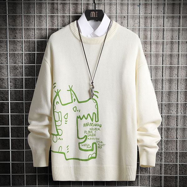 2021 new autumn winter sweaters men casual fit knitted cartoon pattern mens thick warm funny jumper male sweater round neck cute bhph, White;black
2021 new autumn winter sweaters men casual fit knitted cartoon pattern mens thick warm funny jumper male sweater round neck cute bhph, White;black