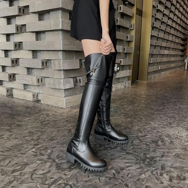 round toe over the knee boots plus size 33-43 fashion ladies autumn winter bootszip med heels metal decoration women boots new, Black
round toe over the knee boots plus size 33-43 fashion ladies autumn winter bootszip med heels metal decoration women boots new, Black