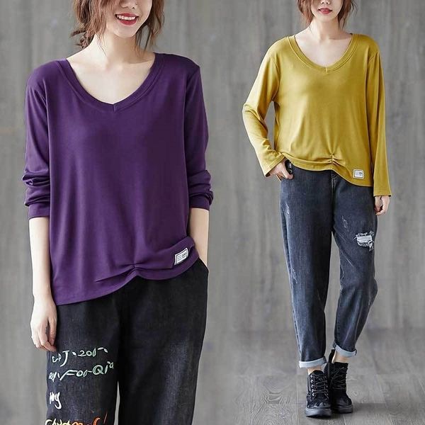 xrwta v-neck t-shirt women's dress dressearly autumn 2020 new trend loose literary and pullover pullover versatile artistic long sleeve, White
xrwta v-neck t-shirt women's dress dressearly autumn 2020 new trend loose literary and pullover pullover versatile artistic long sleeve, White