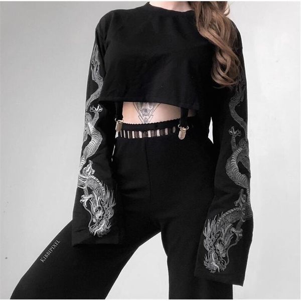 autumn streetwear dragon print long sleeve loose sweatshirt women y200608, Black
autumn streetwear dragon print long sleeve loose sweatshirt women y200608, Black