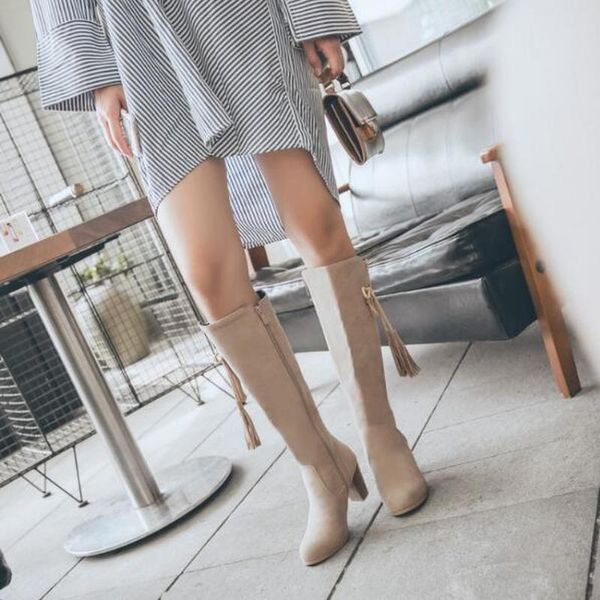 women knee high boots high heels shoes woman pu autumn warm plus size tassels shoe chaussures femme zapatos mujer sapato d2330, Black
women knee high boots high heels shoes woman pu autumn warm plus size tassels shoe chaussures femme zapatos mujer sapato d2330, Black