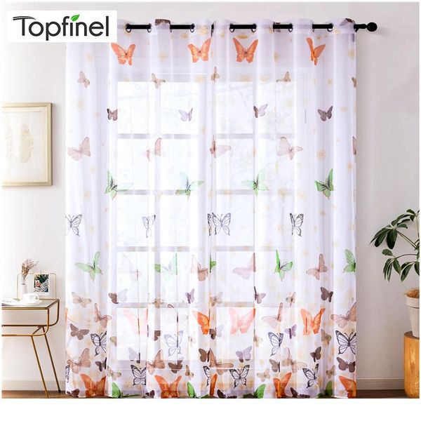 топфинель бабочка чистые шторы для гостиной спальня красочные voile tulles жалюзи кухонные оконные методы лечения панель bbybdm