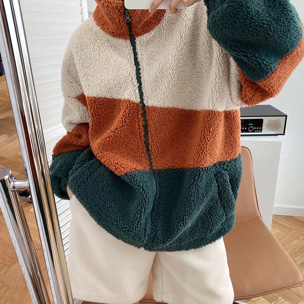 new 2021 spring long sleeve thick stand color zip design oversize warm furry hoodies women o3a6, Black
new 2021 spring long sleeve thick stand color zip design oversize warm furry hoodies women o3a6, Black
