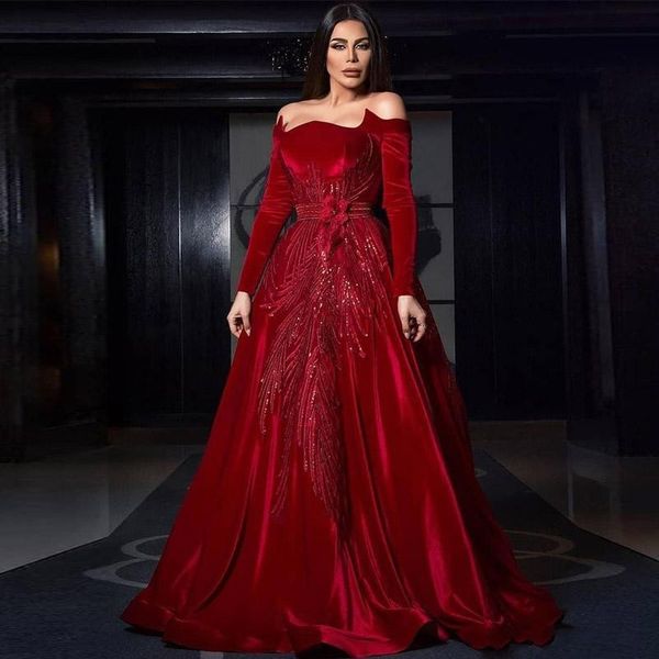 dubai arabic evening dresses long off the shoulder full sleeve sequins beads formal prom gown beading dark red dress, Black;red
dubai arabic evening dresses long off the shoulder full sleeve sequins beads formal prom gown beading dark red dress, Black;red