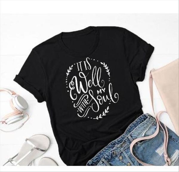 it is well with my soul t shirt christian casual stylish religious tee summer cotton vintage clothing bible verse camisetas, White
it is well with my soul t shirt christian casual stylish religious tee summer cotton vintage clothing bible verse camisetas, White