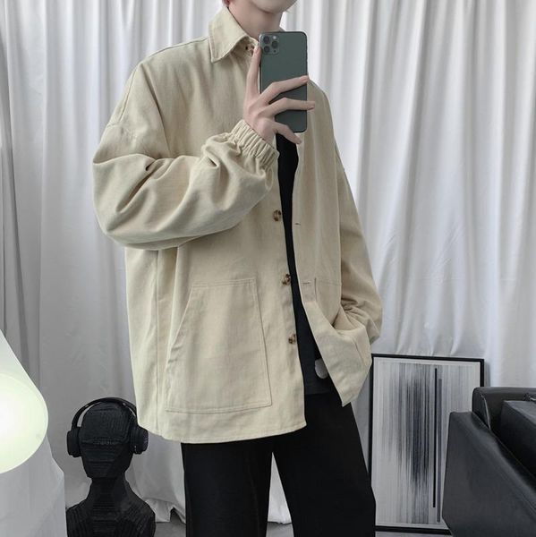 2020 spring and autumn new youth popular solid color loose single-breasted jacket fashion casual wild shirt-type shirt, Black;brown
2020 spring and autumn new youth popular solid color loose single-breasted jacket fashion casual wild shirt-type shirt, Black;brown