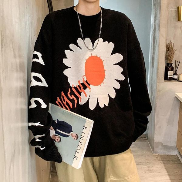 printed daisy sweater men's loose fashion casual pullover long sleeve o-neck black jacquard knitted sweaters autumn winter1, White;black
printed daisy sweater men's loose fashion casual pullover long sleeve o-neck black jacquard knitted sweaters autumn winter1, White;black