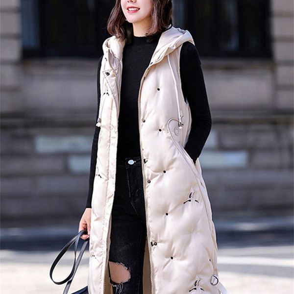 women's winter long vests sleeveless 5xl plus size black down cotton jackets female oversized warm coats vest for women 201211, Black;white
women's winter long vests sleeveless 5xl plus size black down cotton jackets female oversized warm coats vest for women 201211, Black;white
