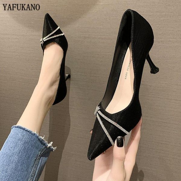 dress shoes 2021 french style high heels fashion pointed toe shallow women single brand design luxury rhinestones party wedding pumps, Black
dress shoes 2021 french style high heels fashion pointed toe shallow women single brand design luxury rhinestones party wedding pumps, Black
